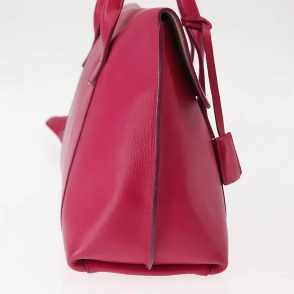 Salvatore Ferragamo Gancini Hand Bag Leather Pink Gold